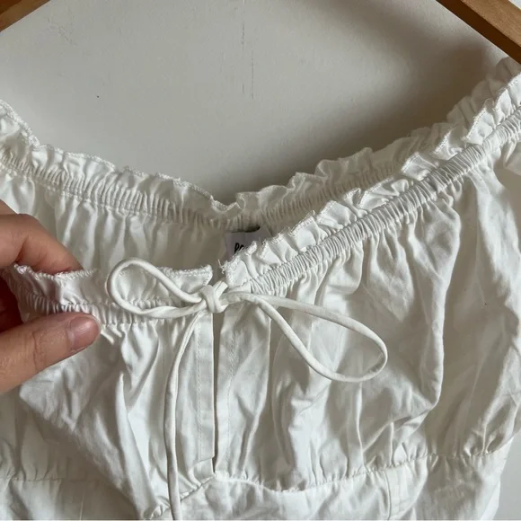NWT Princess Polly Ashlin Top White Size 6 Croped Off The Shoulder - Picture 7 of 12